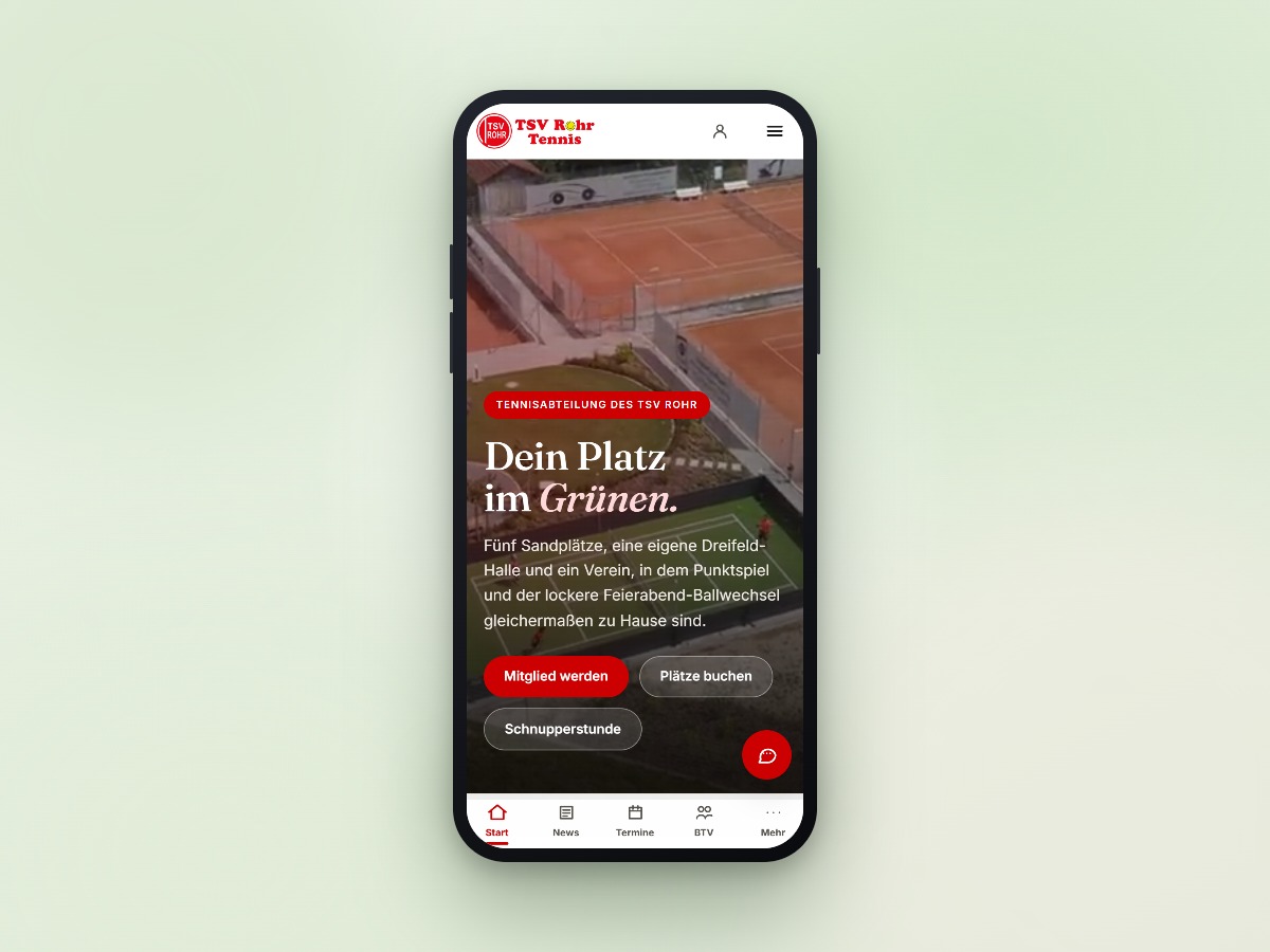 Vereins-App des TSV Rohr auf einem Smartphone – der Vereinsalltag läuft papierlos